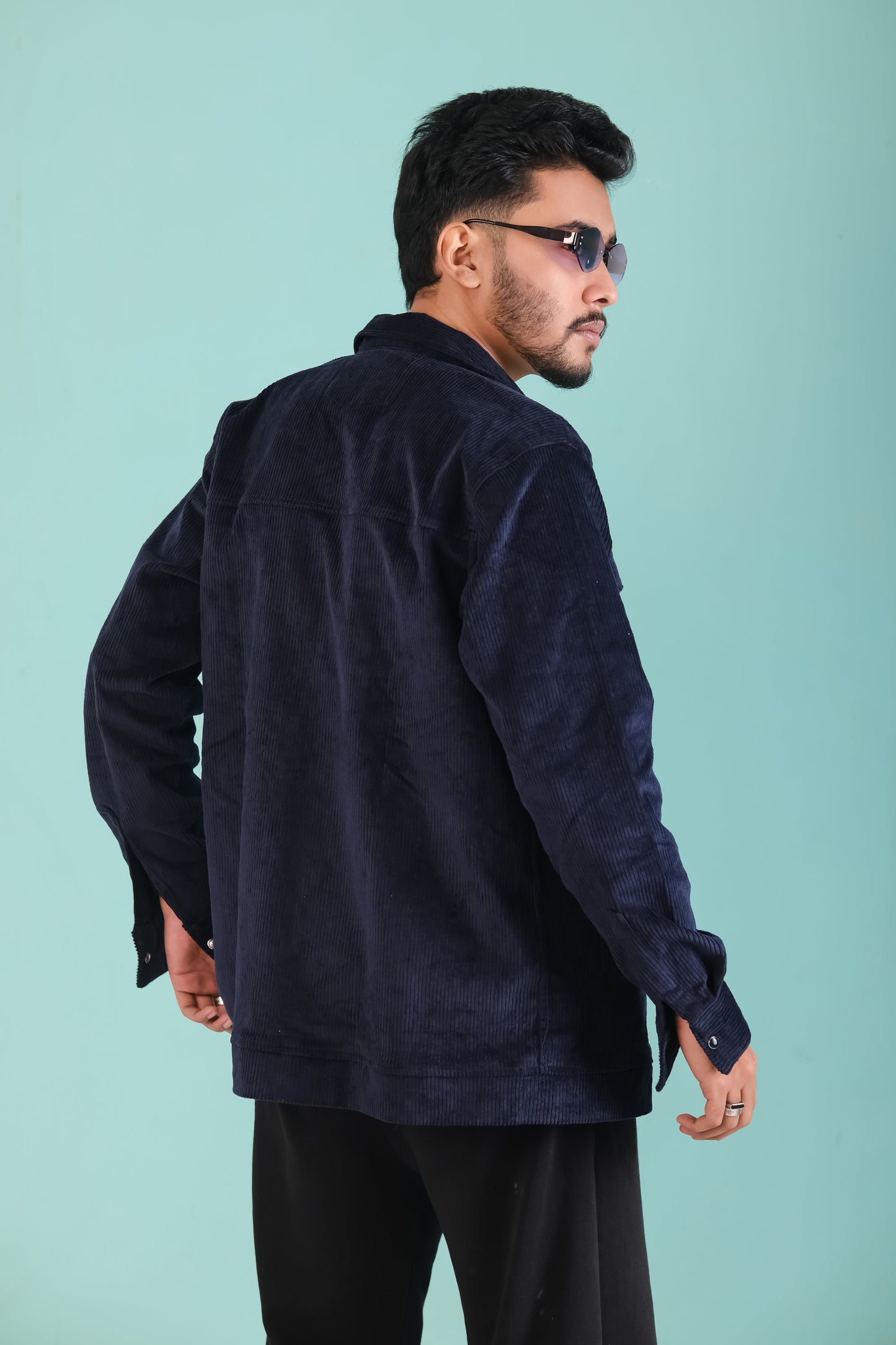 Men's Corduroy Light Weight Jackets - Navy Blue