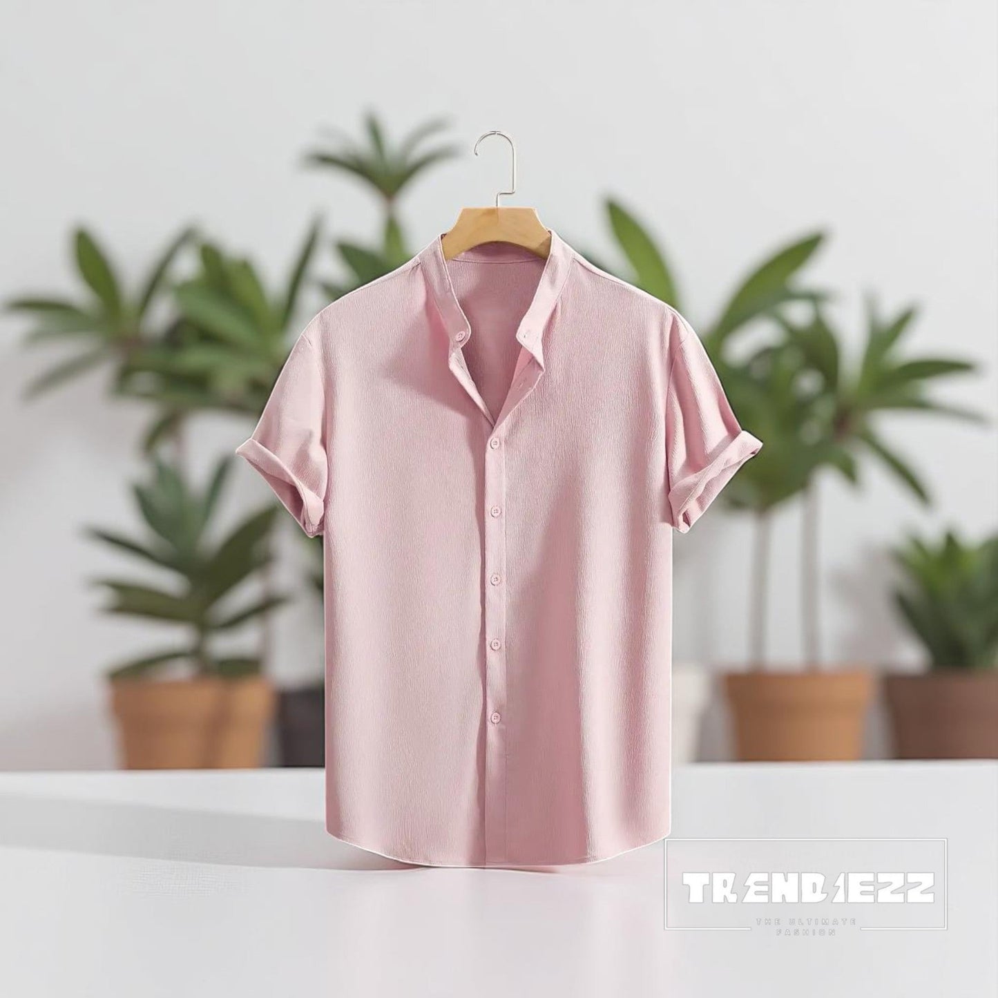 Swich Cotton Half Sleeve Shirt-Baby Pink