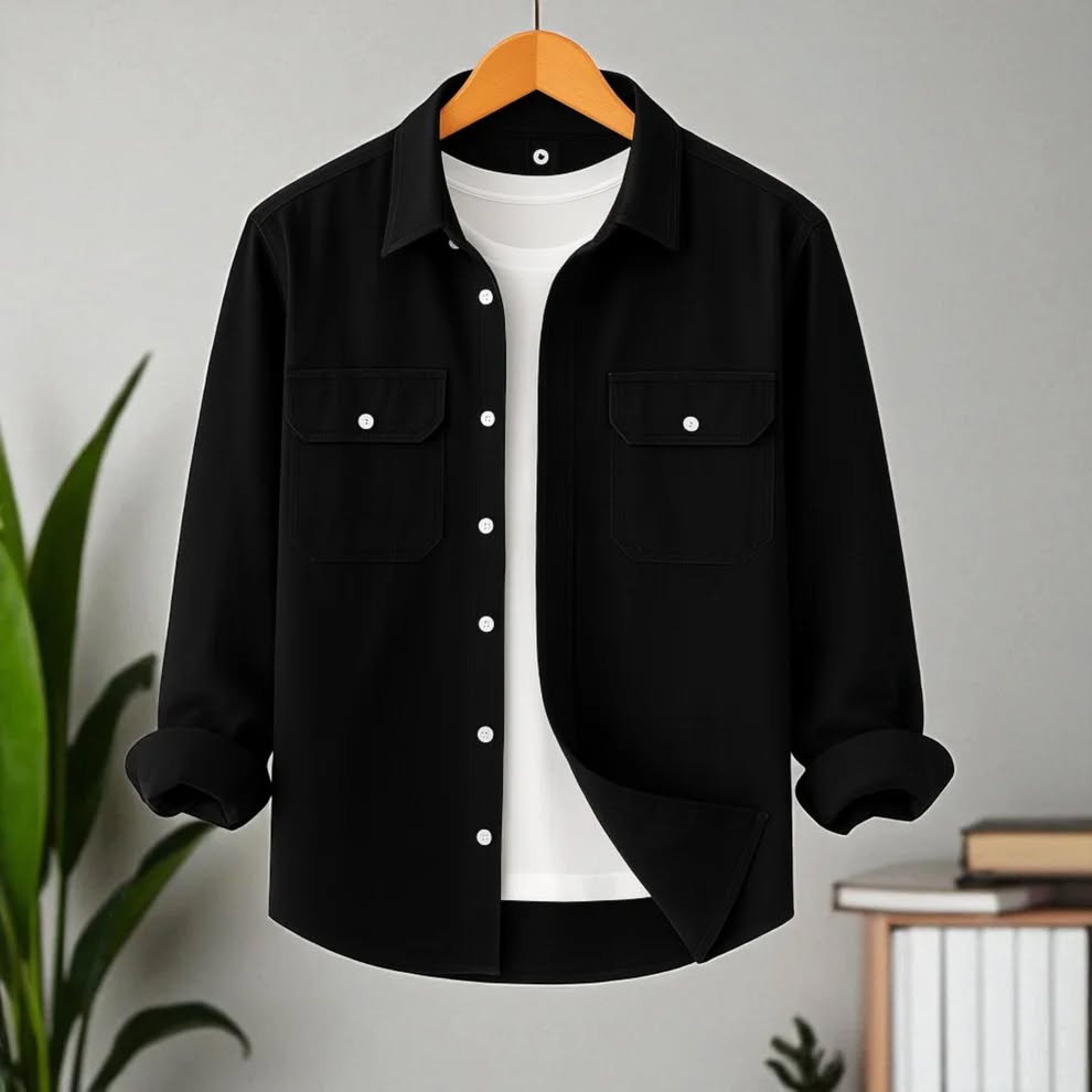 Full Sleeve Casual Shirt For Men - Black