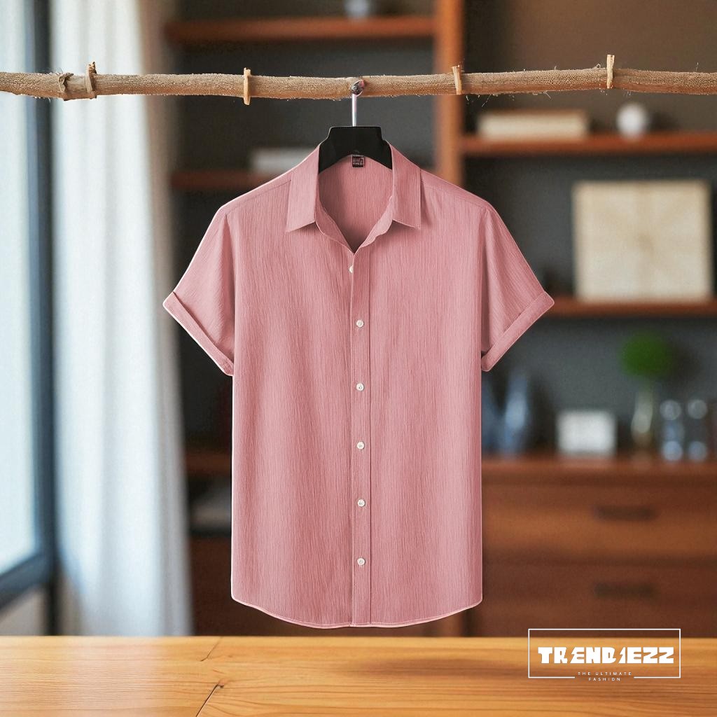 Viscox Half Sleeve Shirt- BaBy Pink