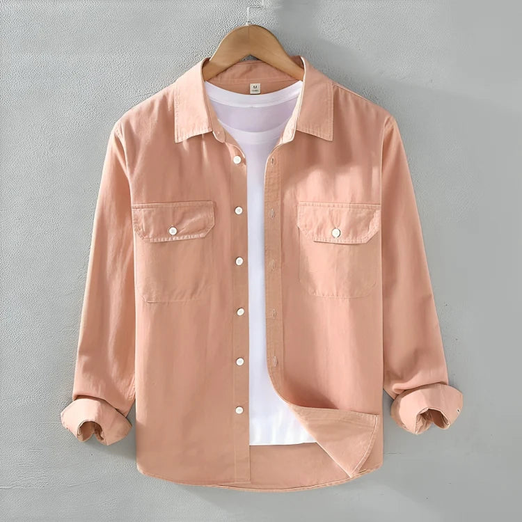 Full Sleeve Casual Shirt For Men - Pink