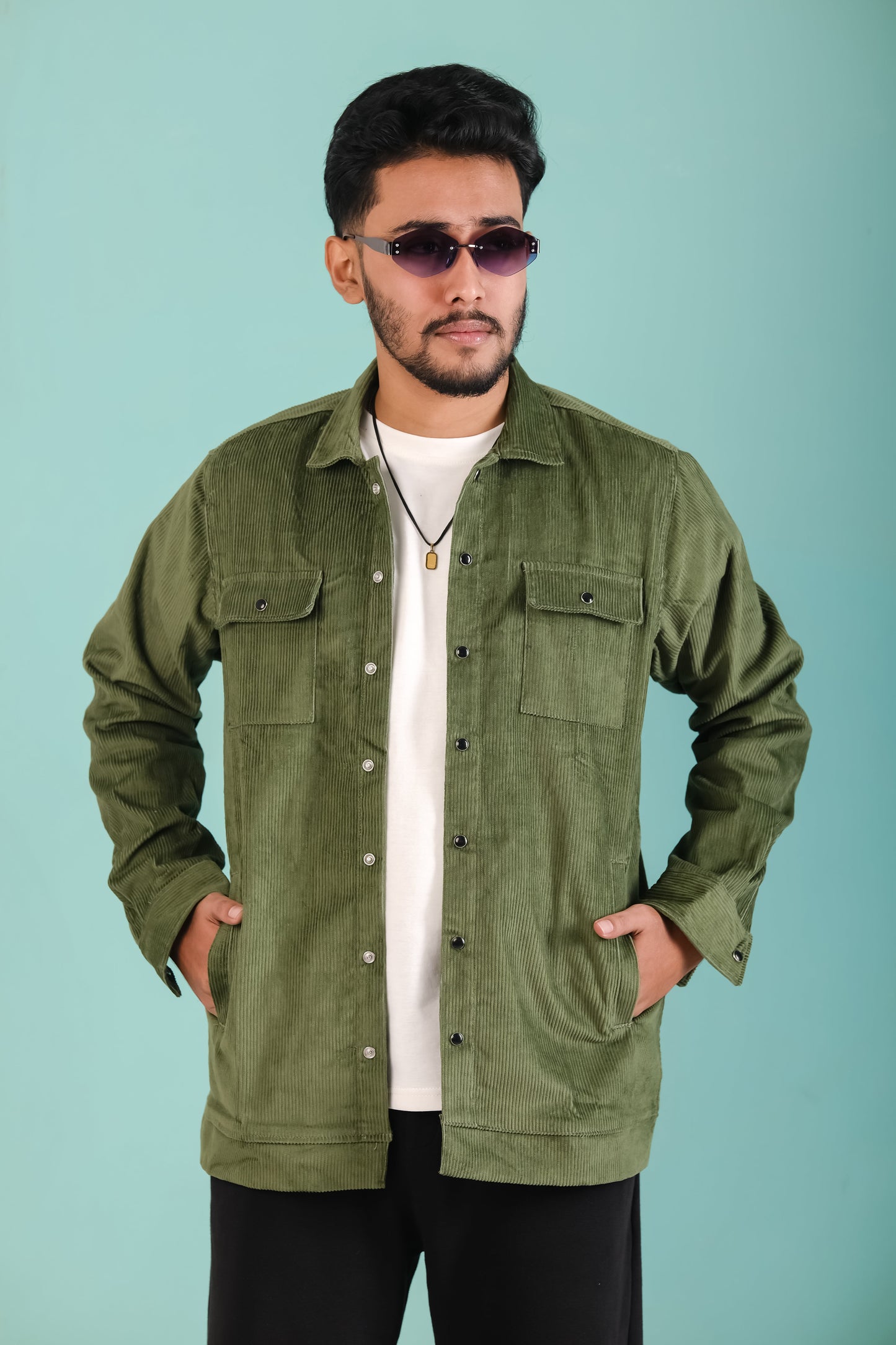 Men's Corduroy Light Weight Jackets - Olive