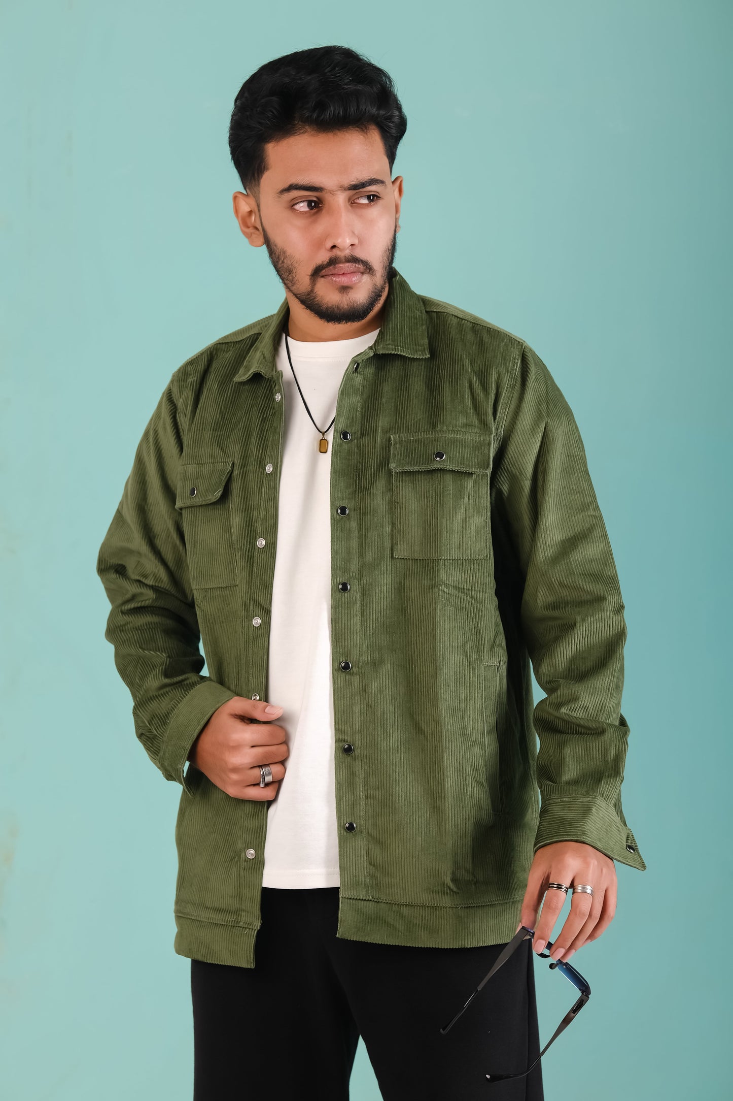 Men's Corduroy Light Weight Jackets - Olive