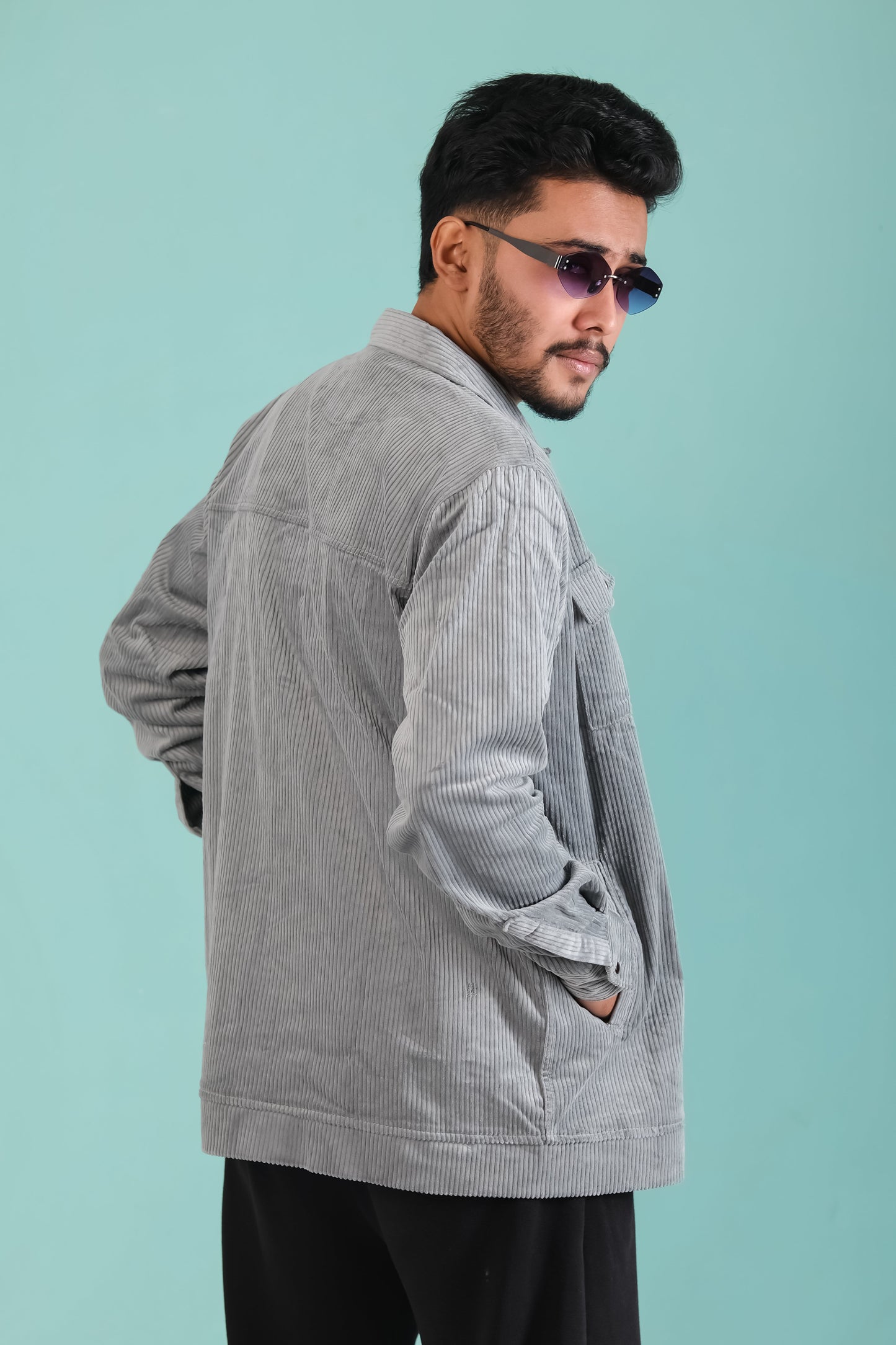 Men's Corduroy Light Weight Jackets - Light Moss Green