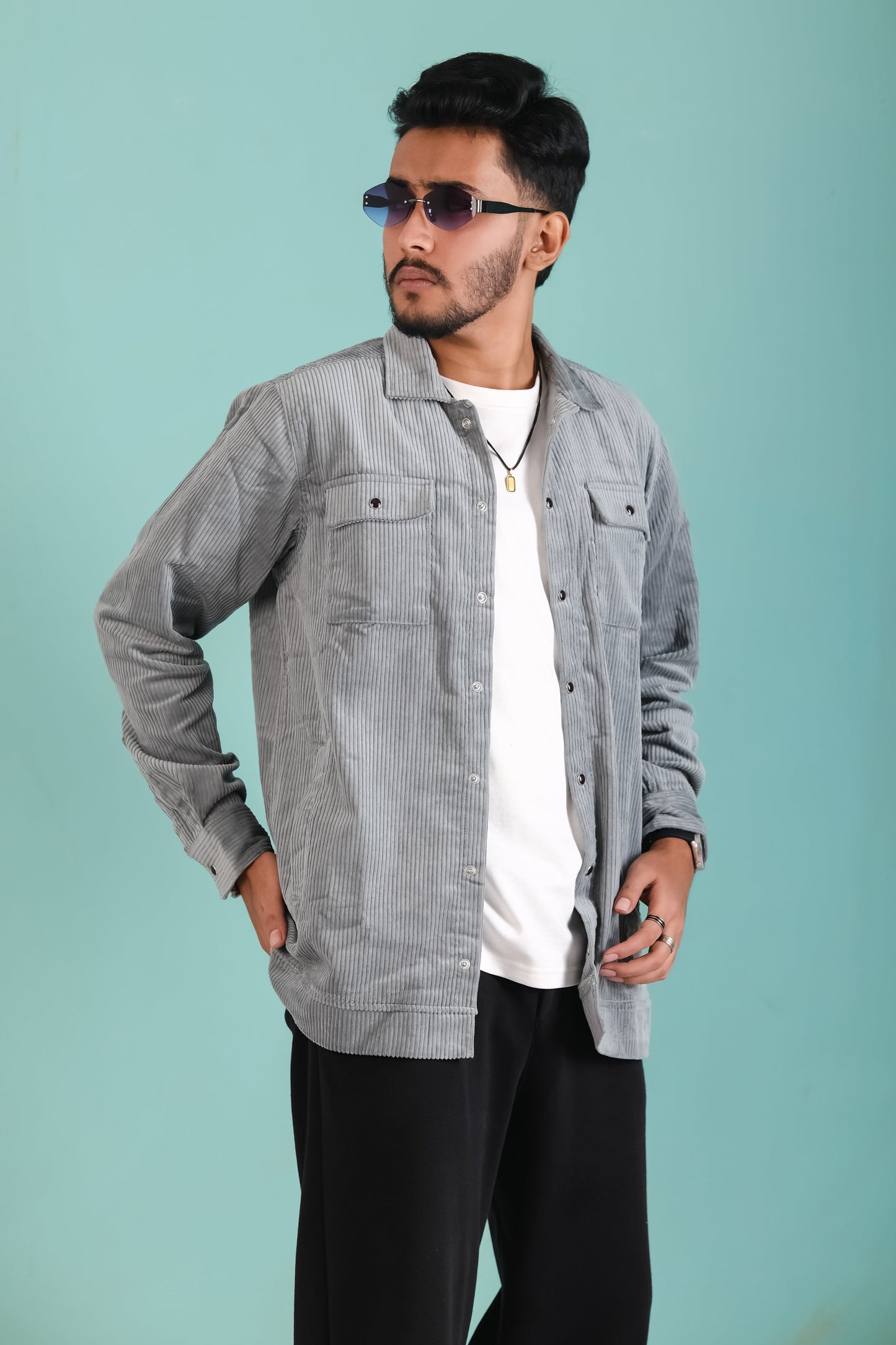 Men's Corduroy Light Weight Jackets - Light Moss Green