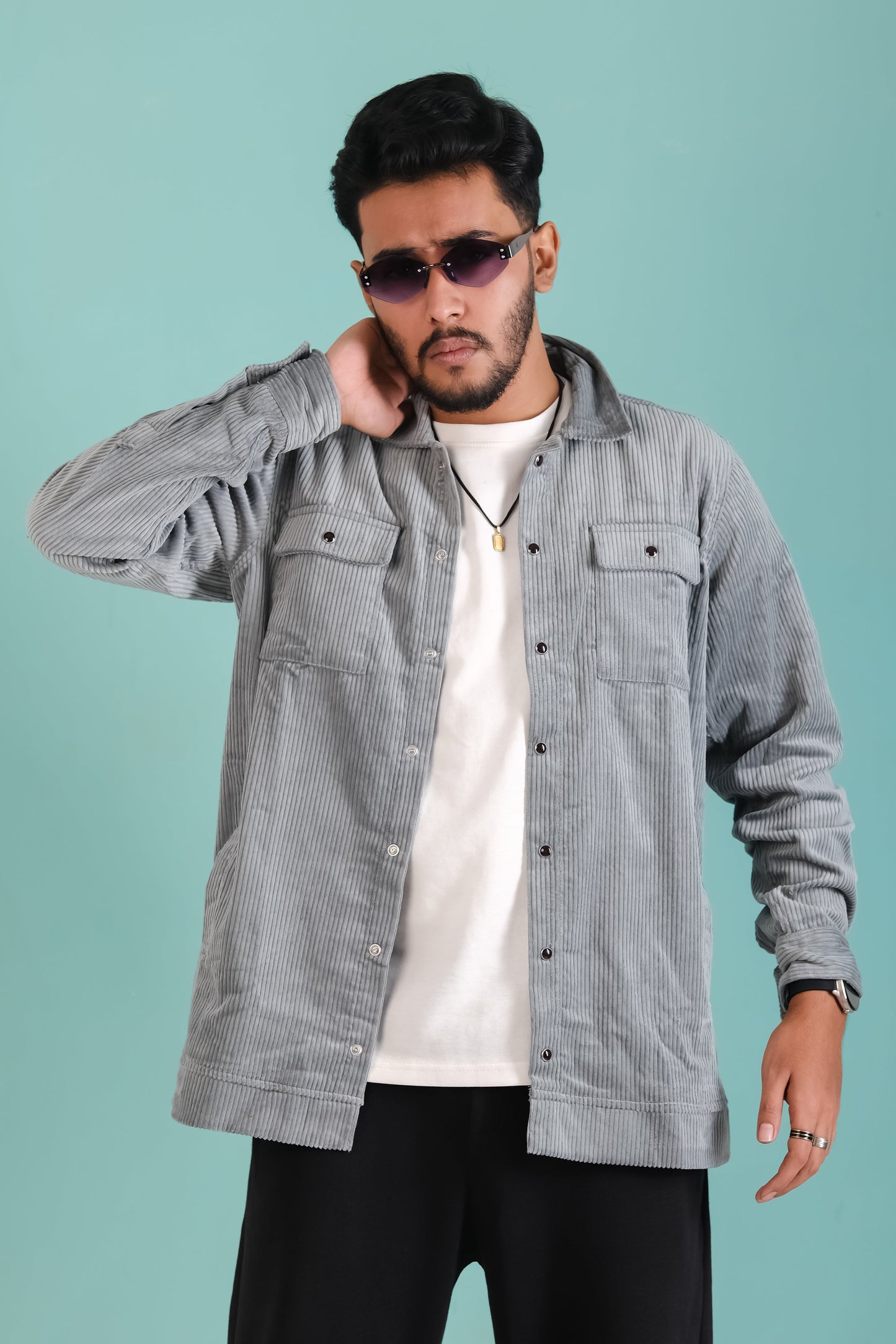 Men's Corduroy Light Weight Jackets - Light Moss Green