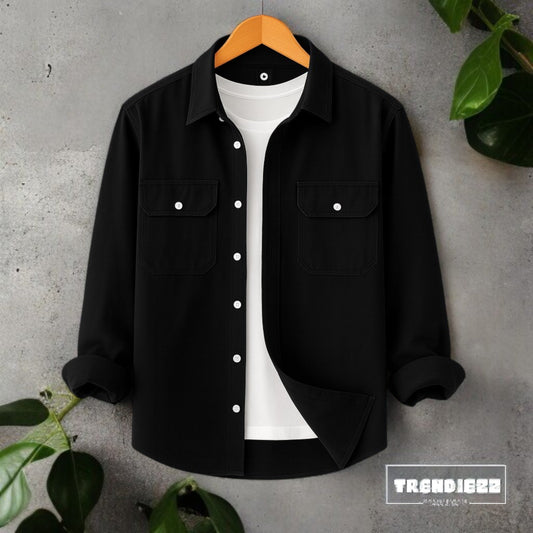 Full Sleeve Casual Shirt For Men - Black