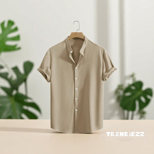 Swich Cotton Half Sleeve Shirt-Cream