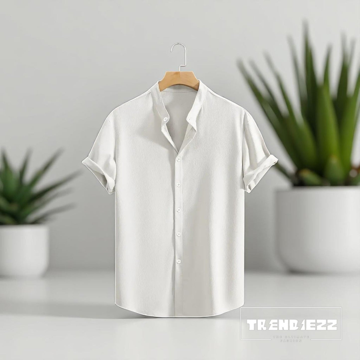 Swich Cotton Half Sleeve Shirt-White
