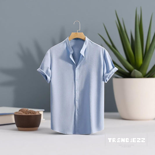 Swich Cotton Half Sleeve Shirt-Light Sky