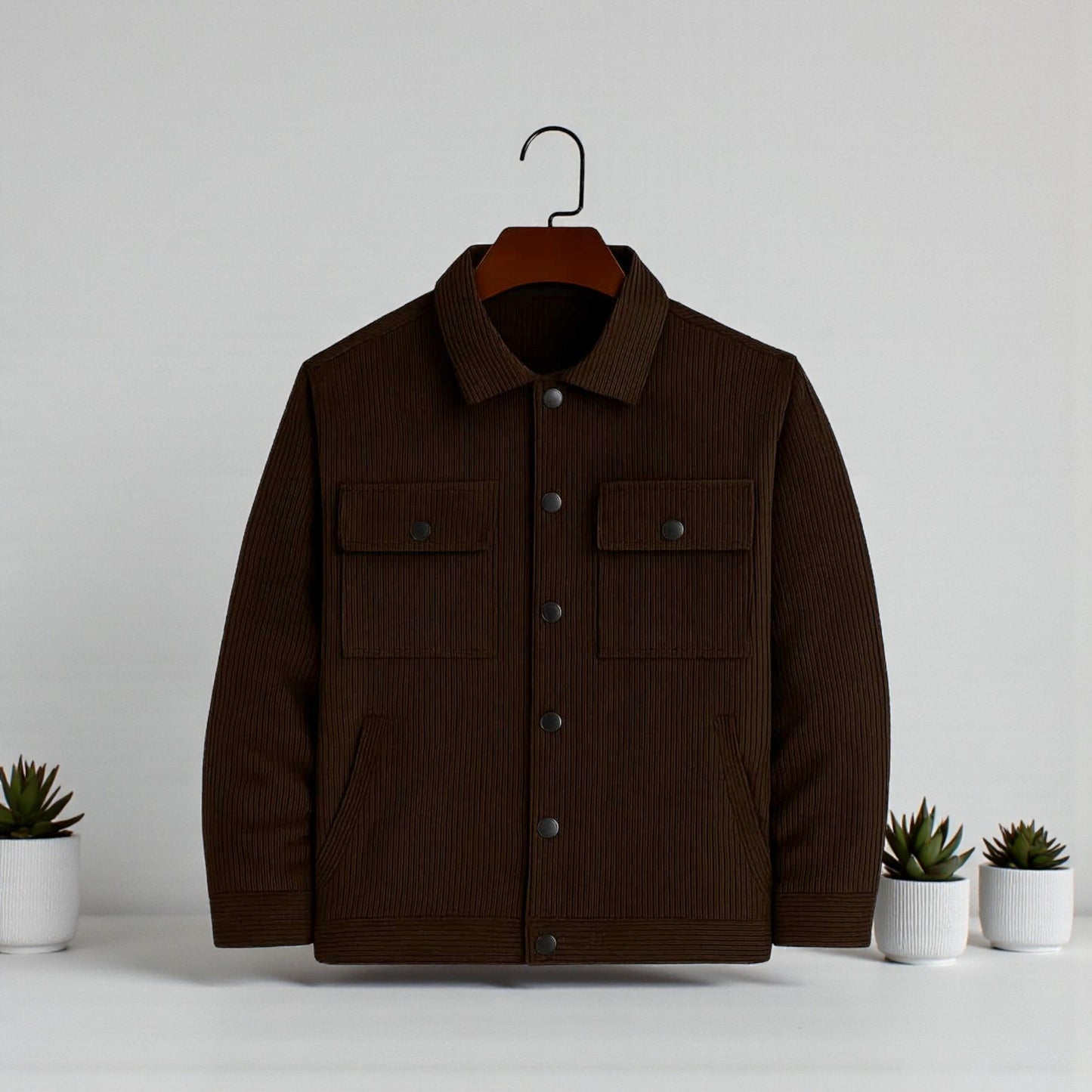 Men's Corduroy Light Weight Jackets - Dark Chocolate