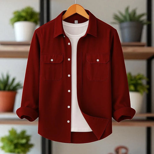 Full Sleeve Casual Shirt For Men - Marron