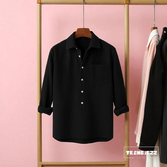 Luxury Full Sleeve Cord Katua - Black