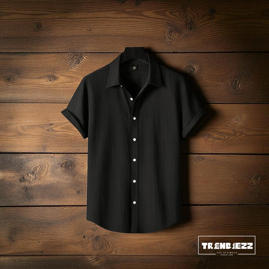 Viscox Half Sleeve Shirt- Pure Black