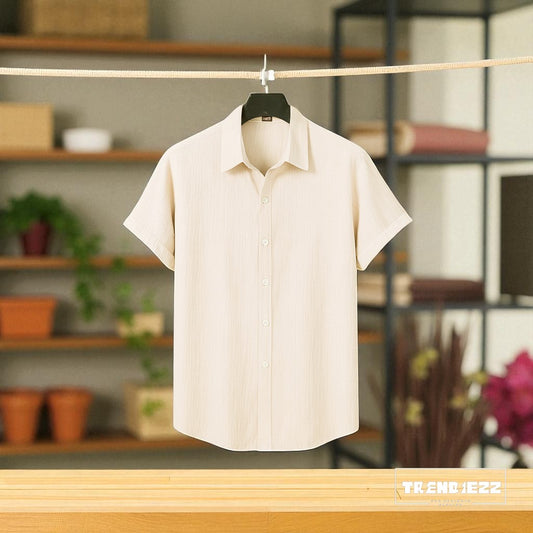 Viscox Half Sleeve Shirt- Cream