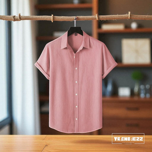 Viscox Half Sleeve Shirt- BaBy Pink