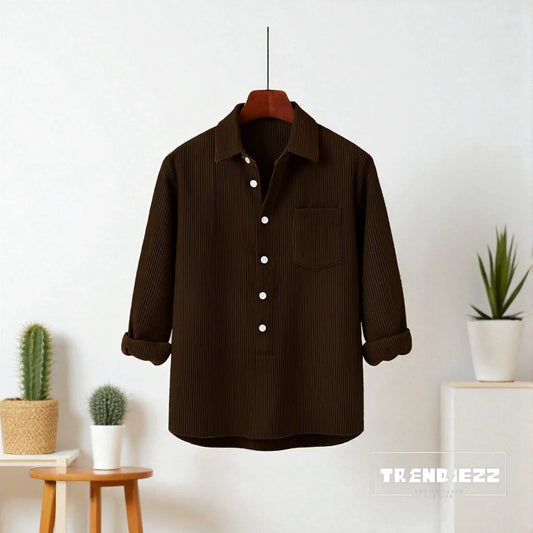 Luxury Full Sleeve Cord Katua - Dark Chocolate