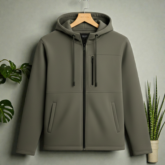 Men's Arms Full Zip Hooded Jacket - Light Ash