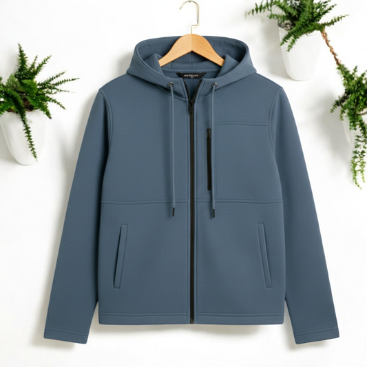 Men's Arms Full Zip Hooded Jacket - Sky Blue