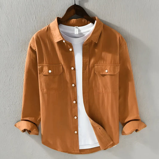 Full Sleeve Casual Shirt For Men - Mustard